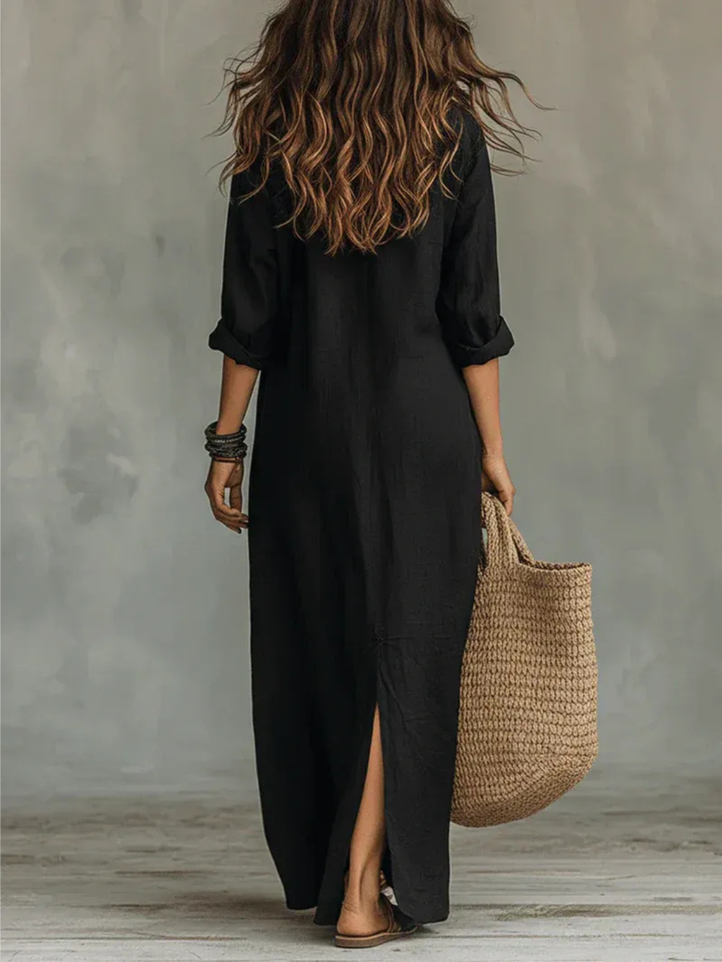 ARANZA | VESTIDO LARGO CAMISERO HOLGADO