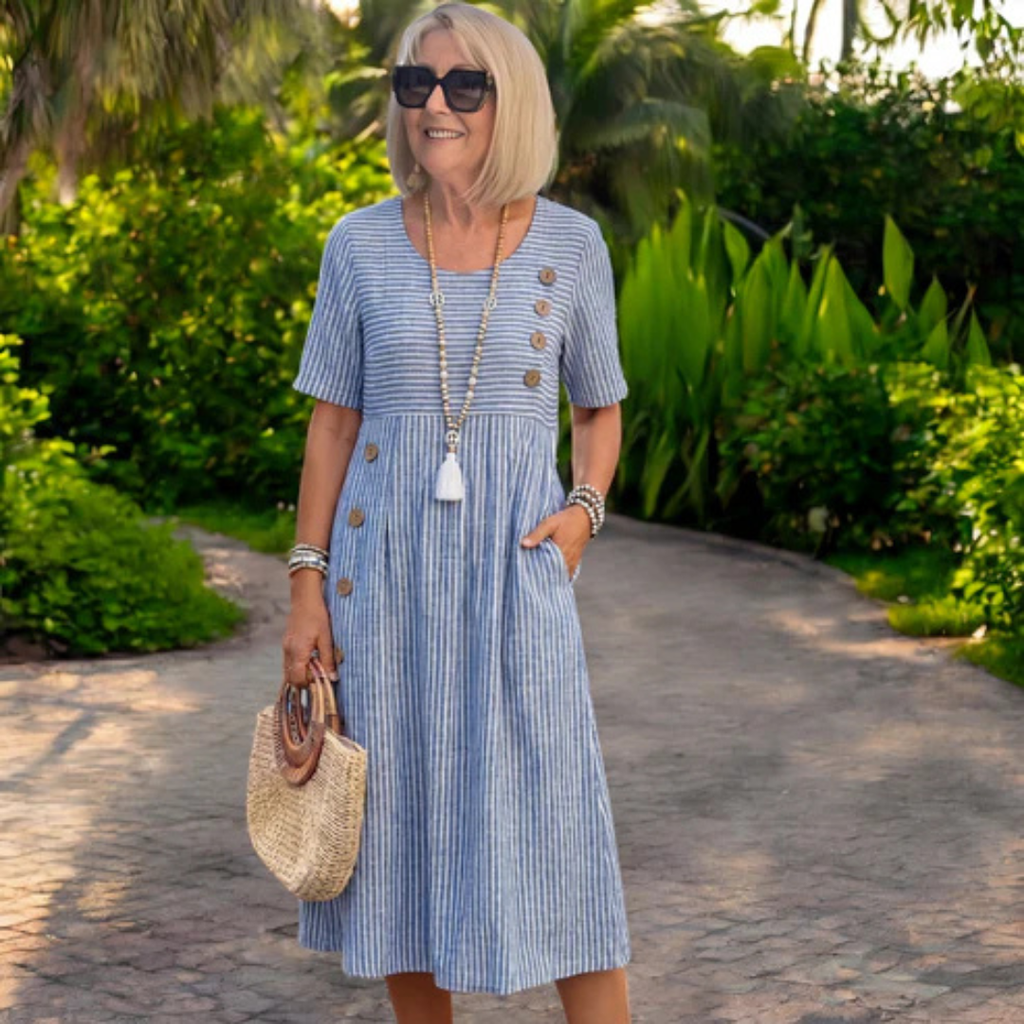 JULIA | 🌞 VESTIDO LINO FRESCO A RAYAS