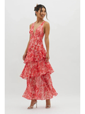 LISA | VESTIDO MAXI FLORAL CON VOLANTES
