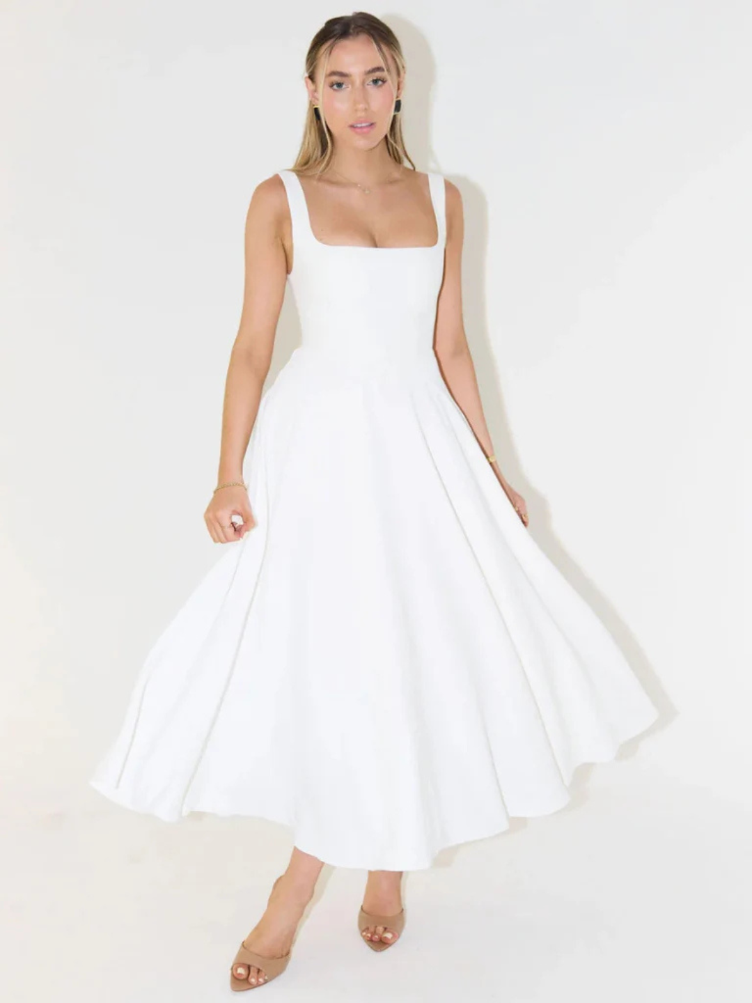 MELISSA | VESTIDO MIDI CON TALLE DE CORSET ESTRUCTURADO